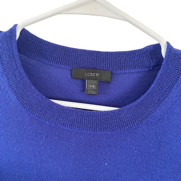 J. Crew Tippi Merino Wool Crewneck Sweater Womens XXS Royal Blue Classic Basic - Picture 3 of 7